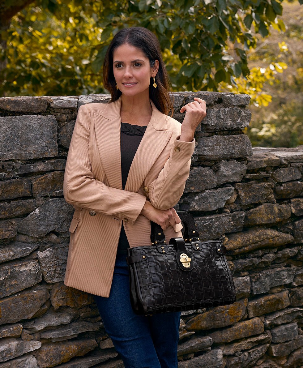 sancia woven satchel vintage distressed woven